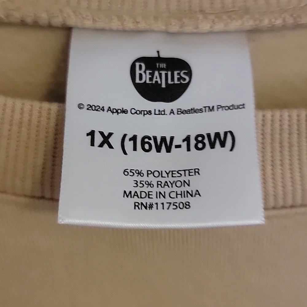The Beatles Sweatshirt Size 1X The American Tour 1965 Tan - Picture 5 of 5